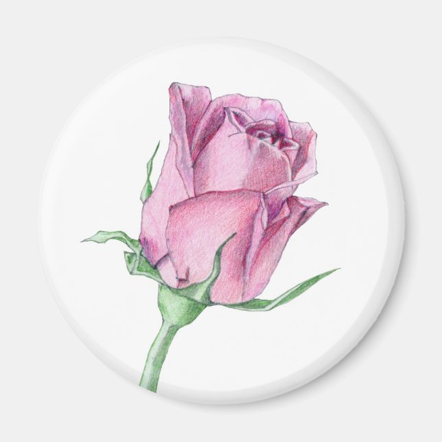 Pink Rose Magnet (Front)