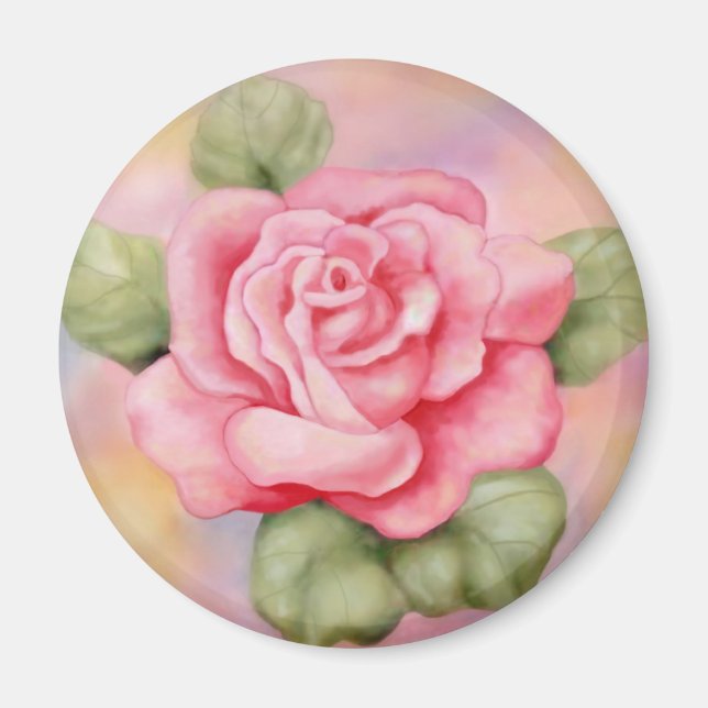 Pink Rose Magnet (Front)