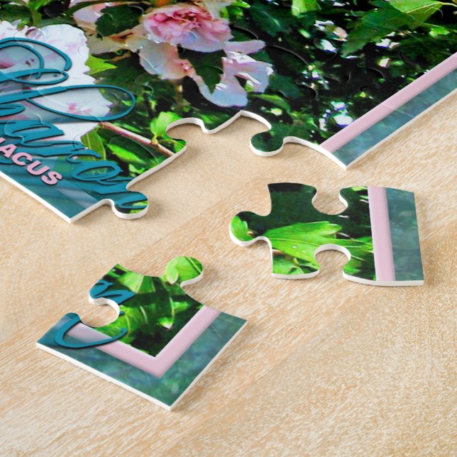 Pink Rose Mallow Hibiscus Jigsaw Puzzle (Side)