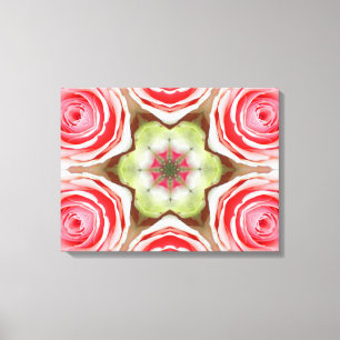 Pink Rose Mandala Canvas Print
