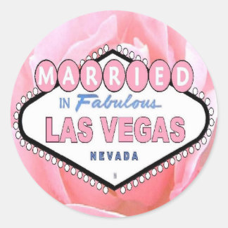 Pink Rose MARRIED in Las Vegas Sticker