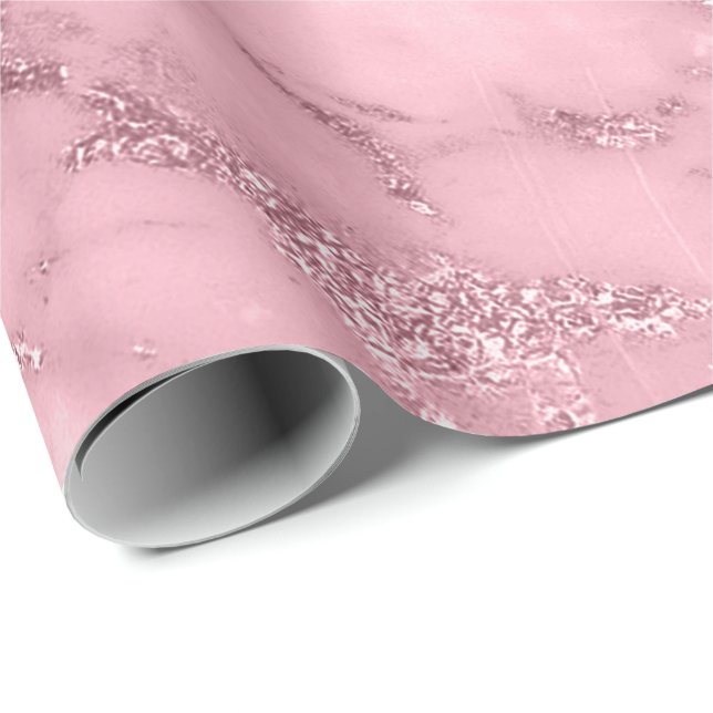Pink Rose Mauve Blush Marble Molten Pastel VIP Wrapping Paper (Roll Corner)