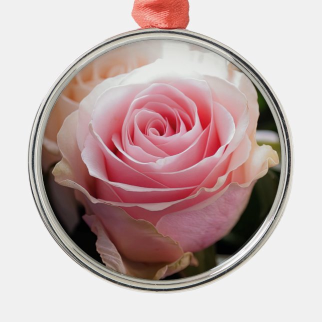 Pink Rose Metal Tree Decoration (Front)