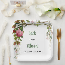 Pink Rose Minimalist Floral Green Leaf