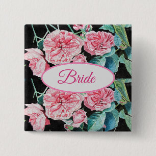 Pink Rose Mother Of the Bride Badge Roses
