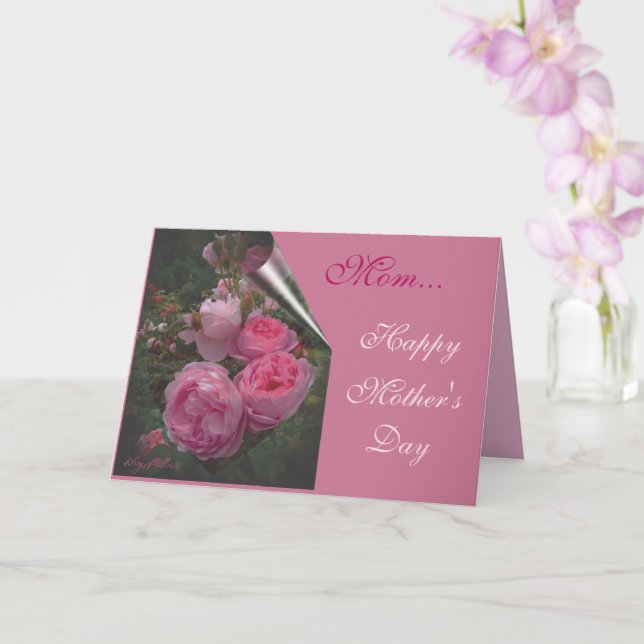 Pink Rose Mother's Day Card (Orchid)