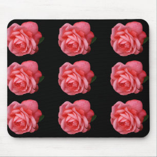 Pink rose mouse mat