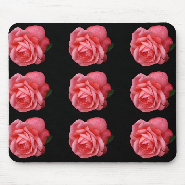 Pink rose mouse mat (Front)