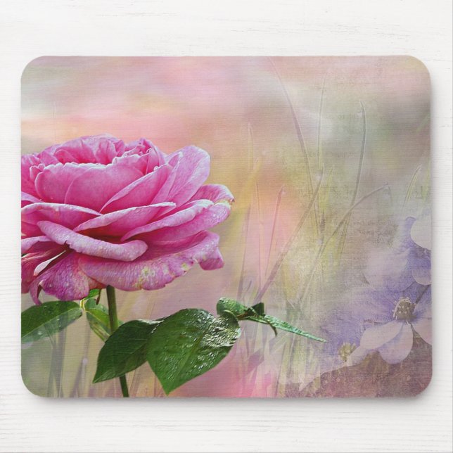 Pink Rose Mouse Mat (Front)