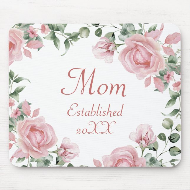 Pink Rose Mum  Mouse Mat (Front)