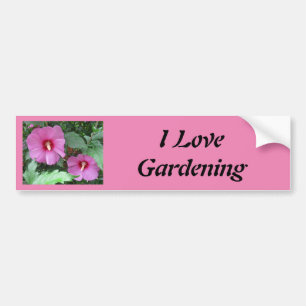 Pink Rose of Sharon Photo I Love Gardening Bumper Sticker