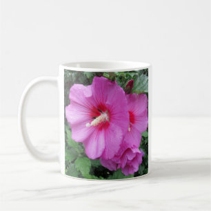 Pink Rose Of Sharon Raindrops Petals Photo Coffee Mug