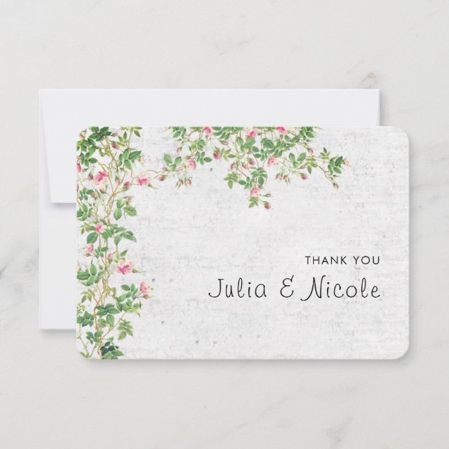 Pink Rose Old Wall Vintage Style Journal Wedding (Front)