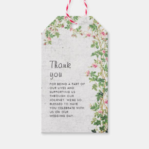 Pink Rose Old Wall Vintage Style Journal Wedding Gift Tags