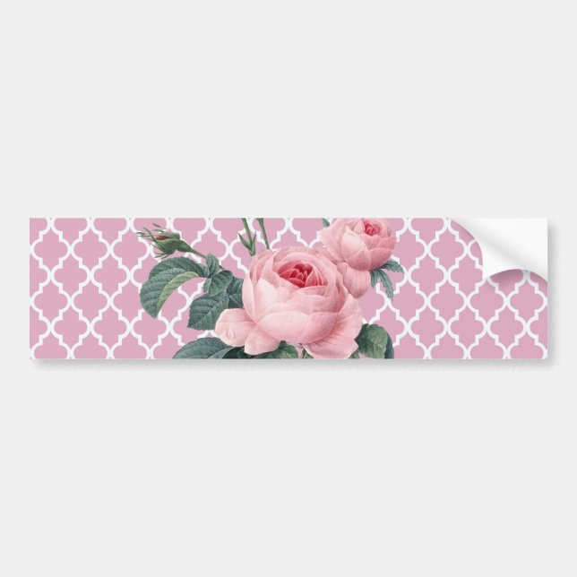 Pink Rose Orient Bumper Sticker (Front)