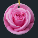 Pink Rose Ornament Romantic Rose Decorations<br><div class="desc">Romantic Rose Ornaments Holiday Pink Rose Classic Decorations Beautiful Romantic Christmas Gifts Hanukkah Neutral Holiday Decorations Keepsakes & Gifts for Friend Family Men Women Kids Home & Office Original Stylish Nondenominational Holiday Art Decorations Valentines Wedding Holiday Greetings Christmas / Hanukkah Decor Nonsecular Pink Rose Holiday Gifts Design by Kim Hunter....</div>