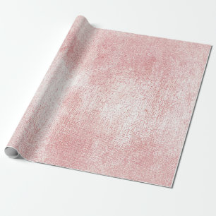 Pink Rose Paint Blush White Shiny Glass Watercolor Wrapping Paper