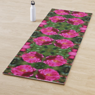 Pink Rose Painting Abstract Flower Art Yoga Mat