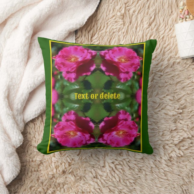 Pink Rose Painting Flower Art Personalised Cushion (Blanket)