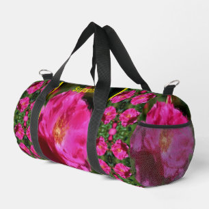 Pink Rose Painting Flower Art Personalised Duffle Bag