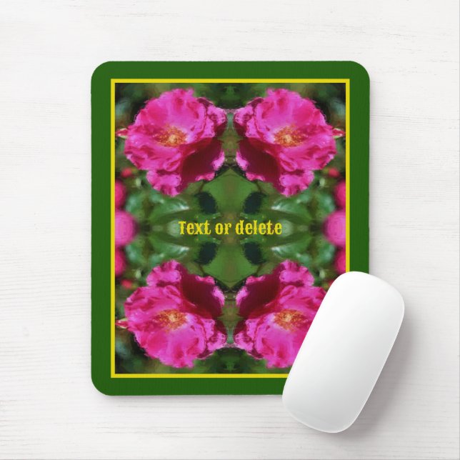 Pink Rose Painting Flower Art Personalised Mouse Mat (With Mouse)