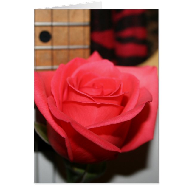 Pink rose pale guitar music image (Front)
