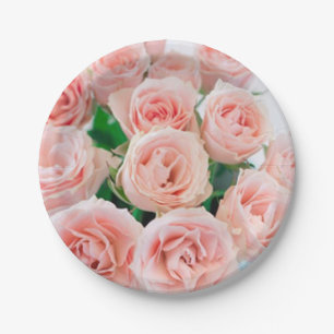 Pink Rose Paper Plates