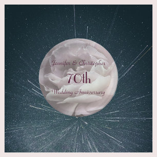 Pink Rose Paper Plates, 70th Wedding Anniversary Paper Plate