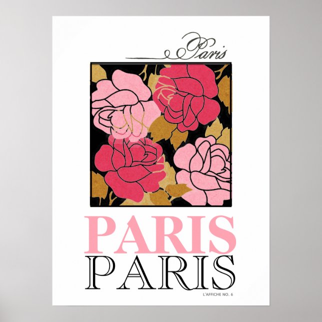 Pink Rose Paris Vintage Poster French (Front)