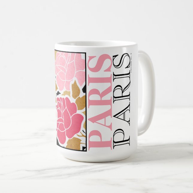 Pink Rose Paris Vintage Poster French Mug (Front Right)