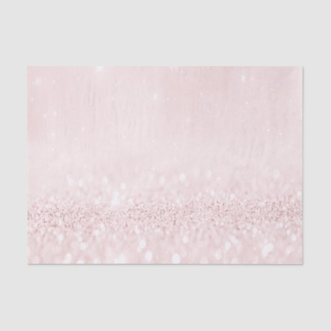 Pink Rose Pastel Glitter Powder Girly 16th Bridal Tissue Paper (Front)