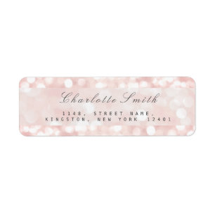 Pink Rose Pastel Sparkly Return Address Labels