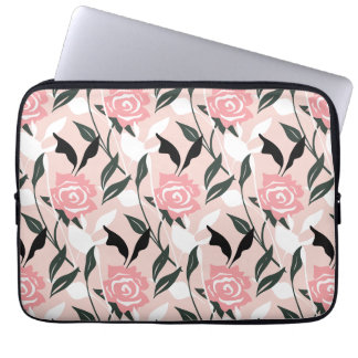 Pink rose pattern laptop sleeve