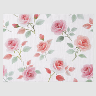 Pink Rose Pattern, soft colour, Tissue Paper