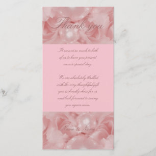 Pink rose pearls thank you cards parties functions