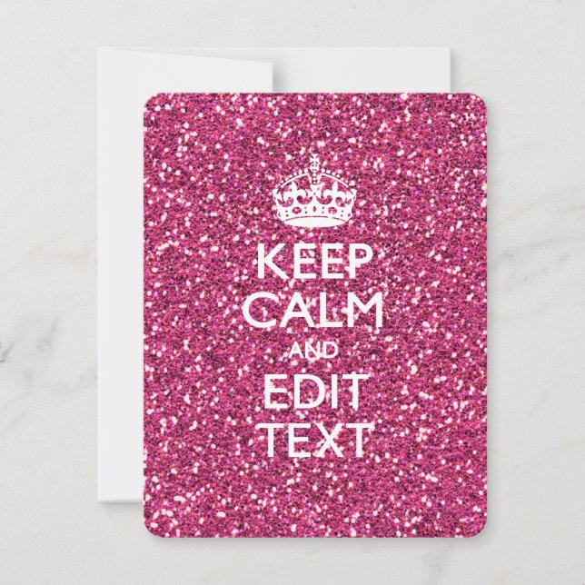 Pink Rose Personalised KEEP CALM AND Your Text (Front)