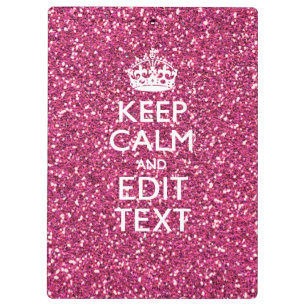 Pink Rose Personalised KEEP CALM AND Your Text Clipboard