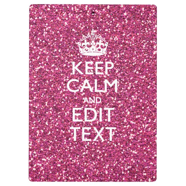Pink Rose Personalised KEEP CALM AND Your Text Clipboard (Back)