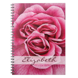 Pink Rose Personalised Notebook