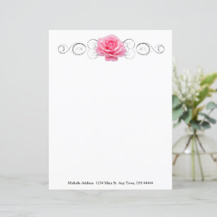 Pink Rose Personalised Paper Sheet