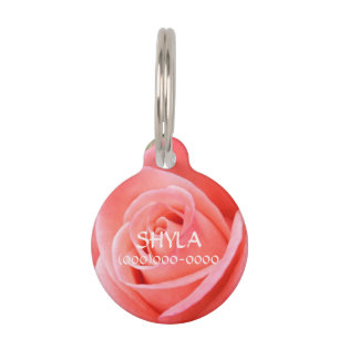 Pink Rose Pet Tag