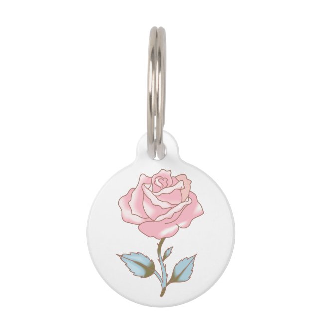 PINK ROSE PET TAG (Front)