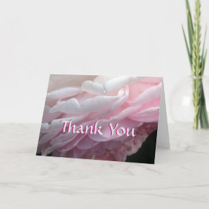 Pink Rose Petal Custom Thank You Greeting Cards