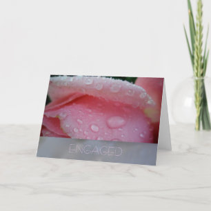 Pink Rose Petal Engagement Card