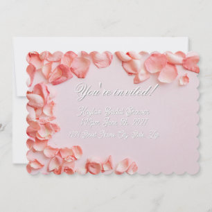 Pink Rose Petal Invitation Card
