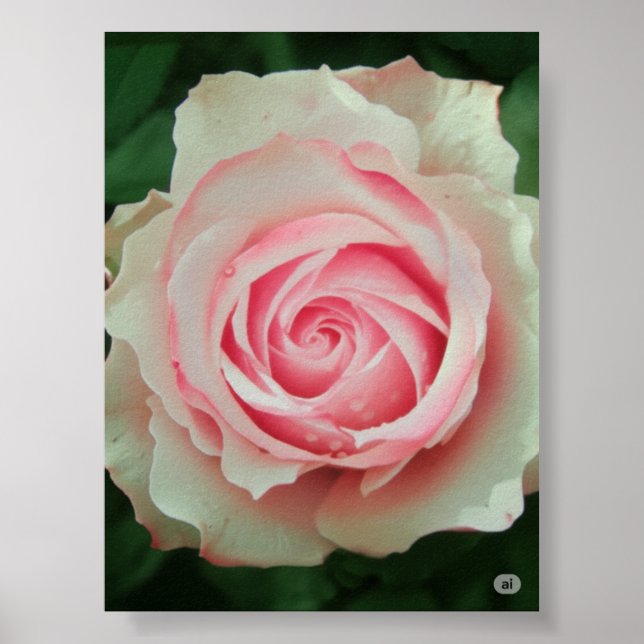 Pink Rose Petal Spiral Poster (Front)