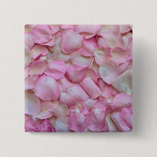 Pink Rose Petals 15 Cm Square Badge
