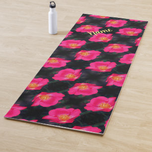 Pink Rose Petals Abstract Pattern Personalised  Yoga Mat