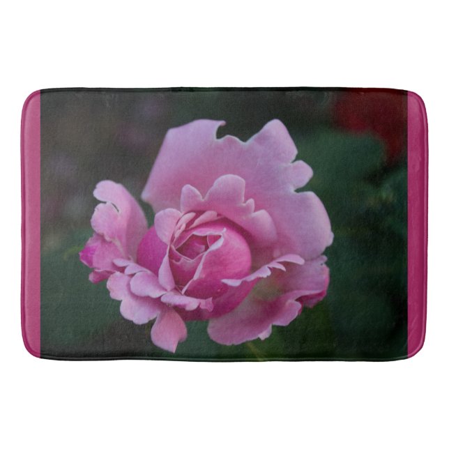 Pink Rose Petals  Bath Mat (Front)