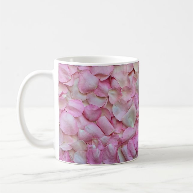 Pink Rose Petals Coffee Mug (Left)